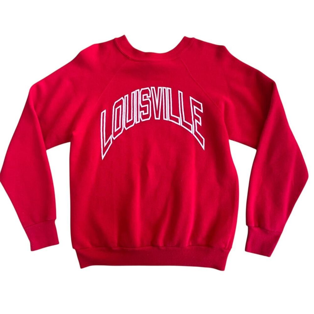 Vintage Louisville Cardinals 80s Tultex Men's Red Sweatshirt UofL NCAA